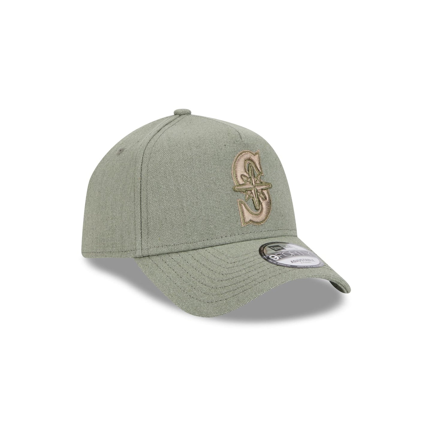 Seattle Mariners Logo Essentials Olive 9FORTY A-Frame Snapback Hat