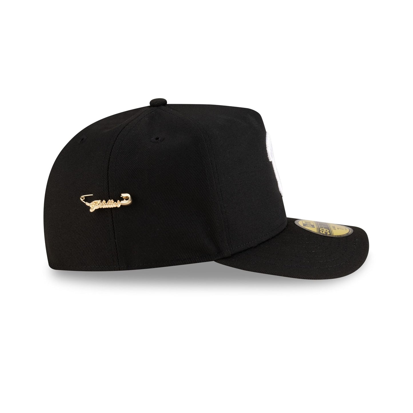 Philadelphia Phillies Black Script Safety Pin 59FIFTY A-Frame Fitted Hat