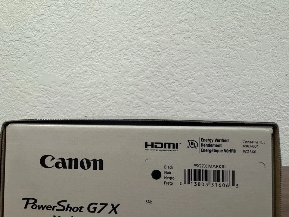Canon PowerShot G7 X Mark lll 20.1MP Point & Shoot Digital Camera Black US *NEW*