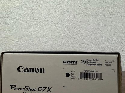 Canon PowerShot G7 X Mark lll 20.1MP Point & Shoot Digital Camera Black US *NEW*